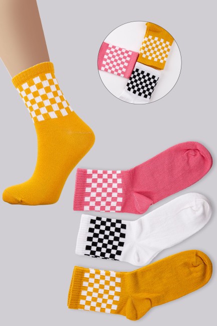 BROSS - Tülip Dama Pamuk Karışık Kadın12li Soket Çorap