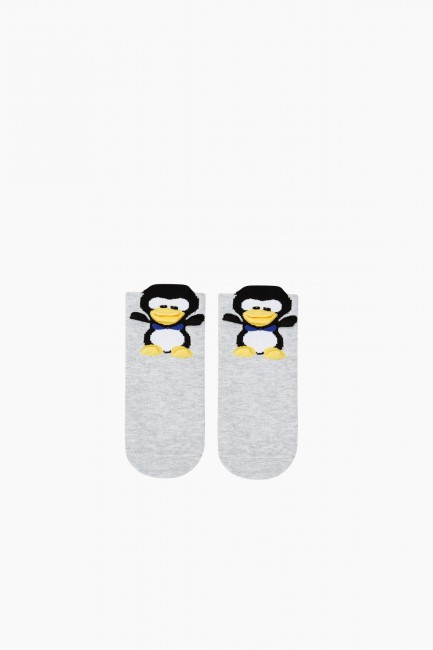 Bross 3er-Pack 3D-Pinguin-gemusterte Kindersocken - Thumbnail