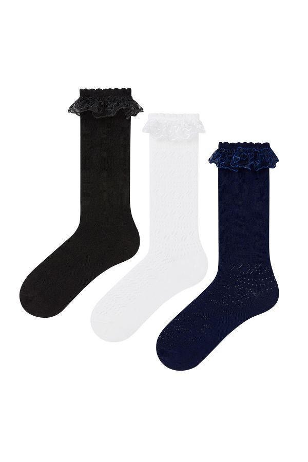 Bross 3-Pack Net Knee-High Kids' Socks