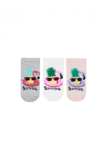 Bross - Bross 3-Pack Summer Printed Booties Kids' Socks