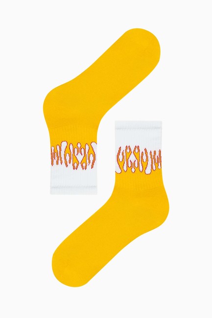 Bross Flame Patterned Men's Socks - Thumbnail