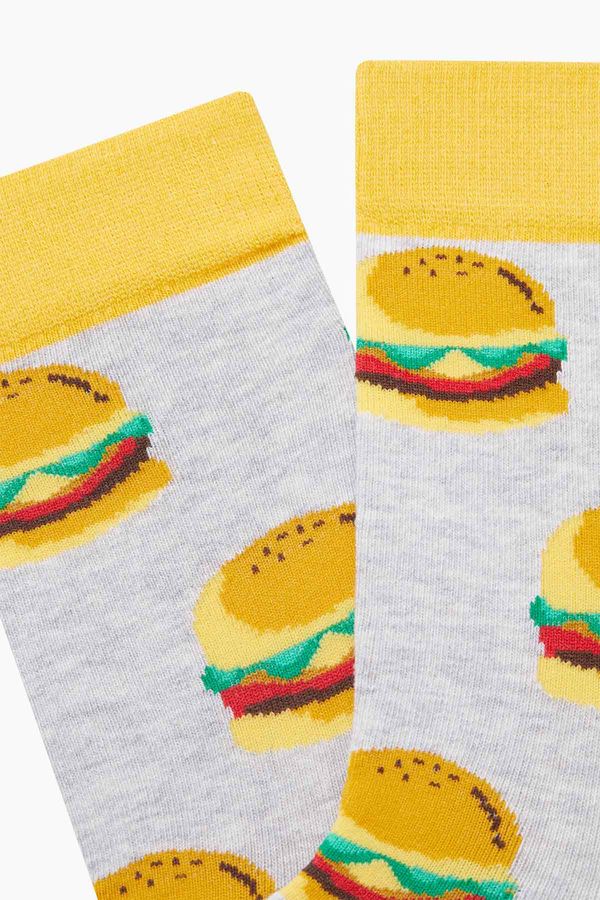 Bross Hamburger Patterned Men's Socks
