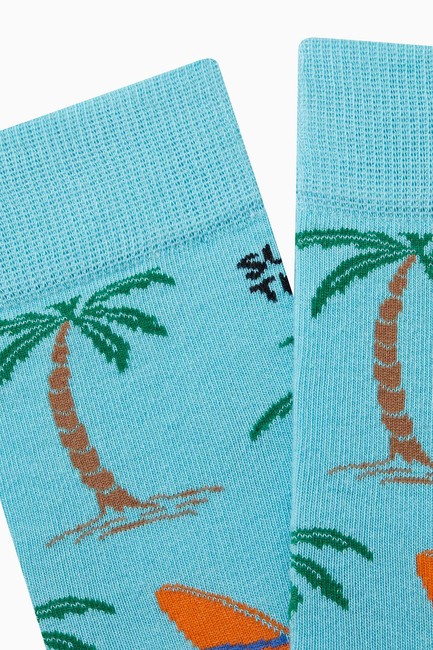 Hawai Desenli Erkek Çorabı - Thumbnail
