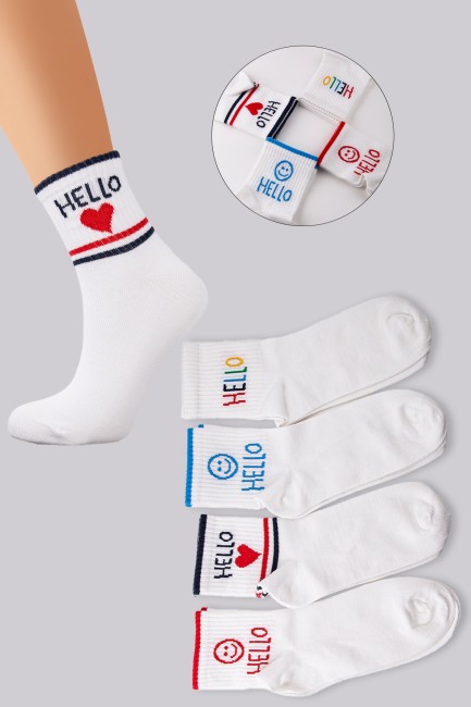 BROSS - Tülip Hello Pamuk Karışık Kadın12li Soket Çorap