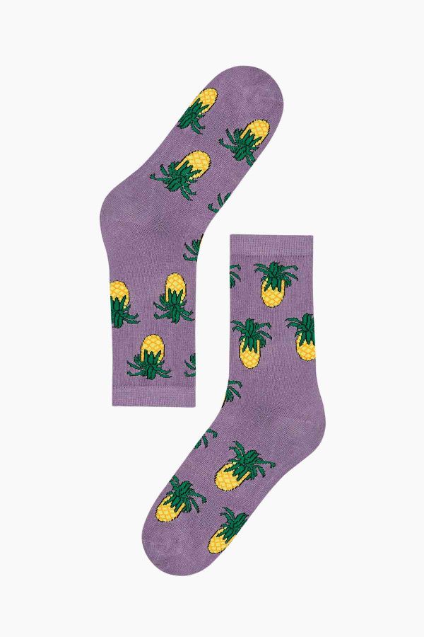 Bross Pineapple Patterned Women's Socks