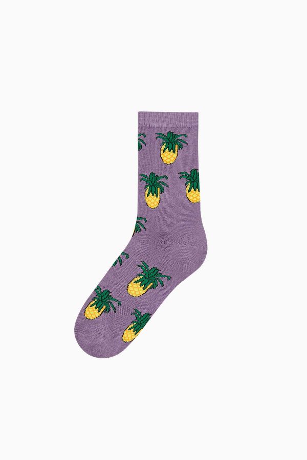 Bross Pineapple Patterned Women's Socks