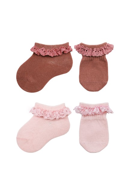 Bross - Bross 2-Pack Lace Newborn Gloves and Socks Combination