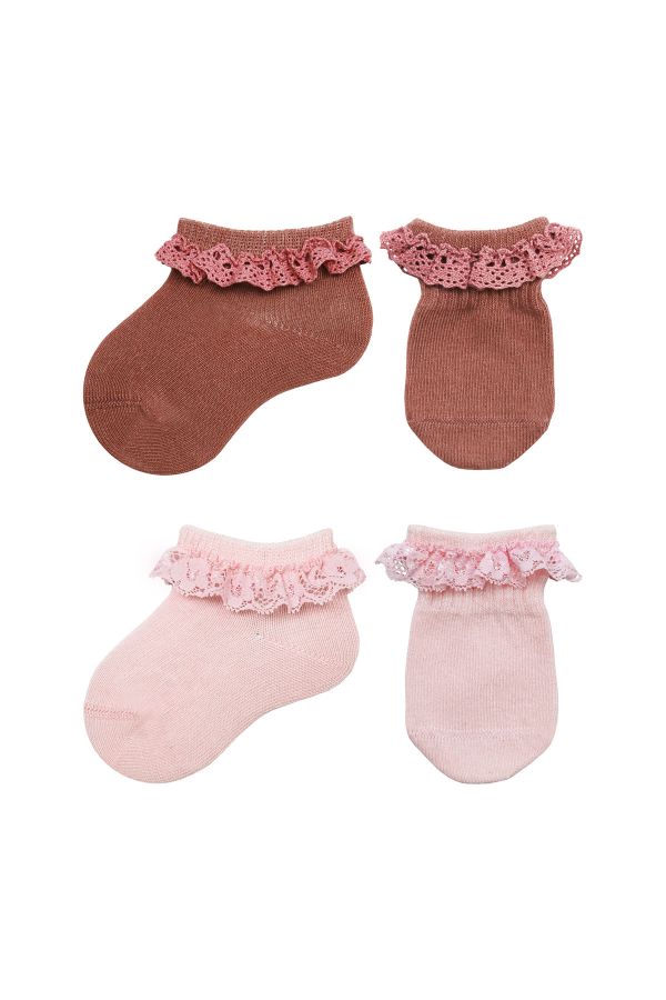 Bross 2-Pack Lace Newborn Gloves and Socks Combination