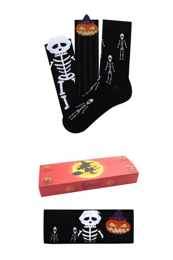 Bross 3-Pack Halloween Boxed Boy-Family Socks Combination