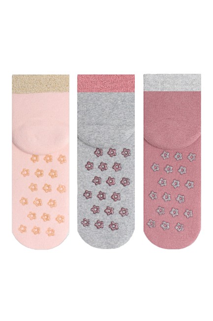 Bross 3-Pack Mandala Patterned Anti-Slip Terry Women's Socks-2 - Thumbnail