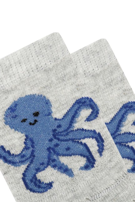 Bross 3-Pack Aquatic Patterned Sneaker Baby Socks - Thumbnail