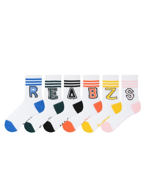 Bross - Bross 6-Pack Letter Patterned Women's Socks