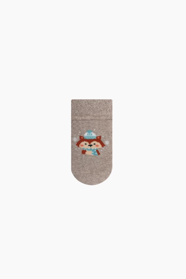 Bross Boxed 3-Patterned Patterned Anti-Slip Baby Terry Socks