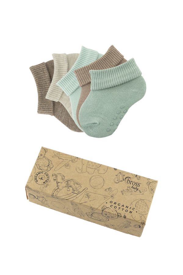 Bross Boxed 5-Pack Organic Cotton Baby Socks -2