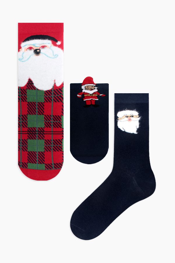 Bross Boxed Christmas Patterned Baby-Family Socks Combination