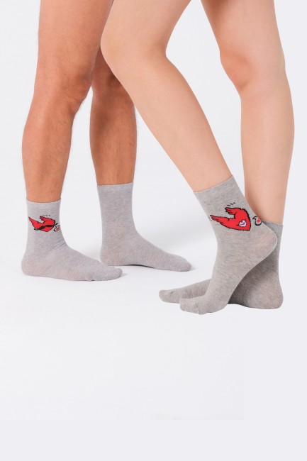 Bross - Bross Couple Combination Heart Patterned Socks