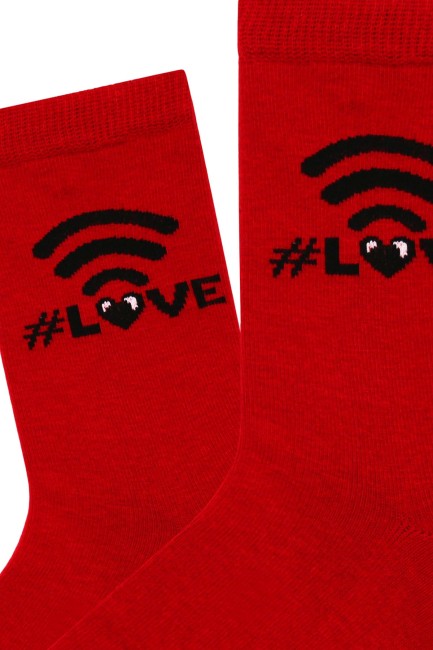 Bross Couple Combination Love Printed Socks - Thumbnail