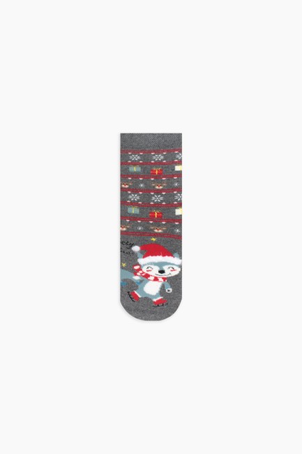 Bross Boxed Merry Christmas Patterned Kids Family Socks Combination - Thumbnail