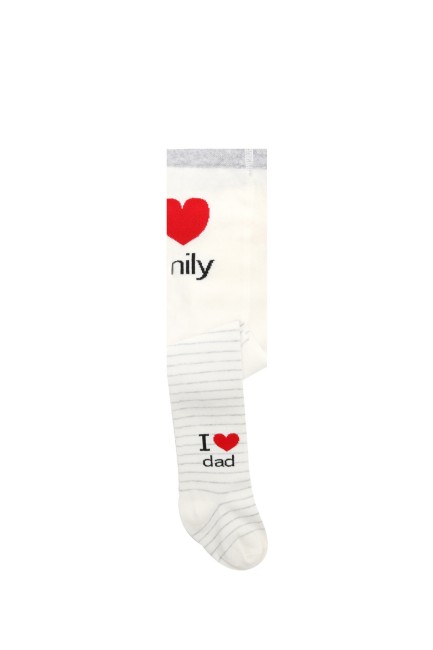 Bross - 'ı Love Mum' Yazılı Bebek Külotlu Çorap