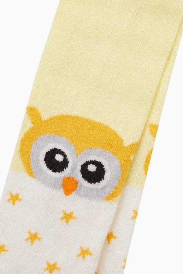Kuş Desenli Bebek Külotlu Çorap