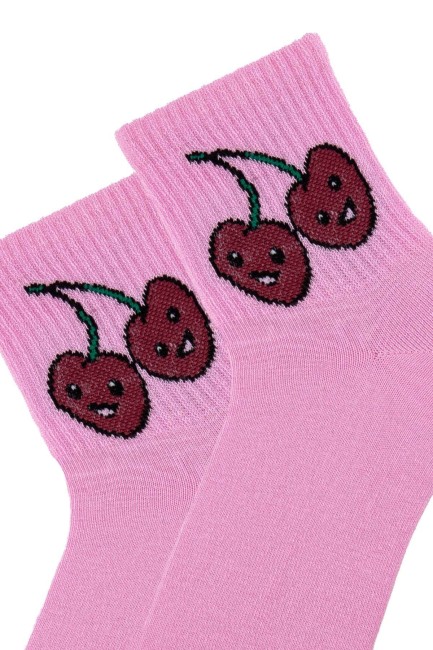 Tülip Meyveler Pamuk Karışık Kadın12li Soket Çorap - Thumbnail