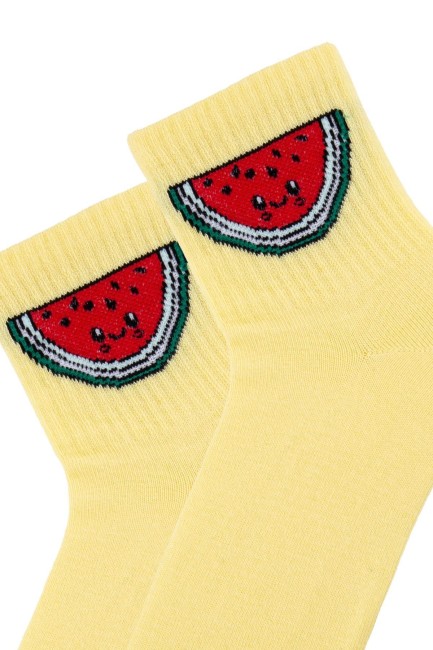 Tülip Meyveler Pamuk Karışık Kadın12li Soket Çorap - Thumbnail