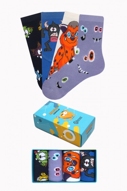 Bross - Monster Collection Boxed 4 Pack Kids Socks 2