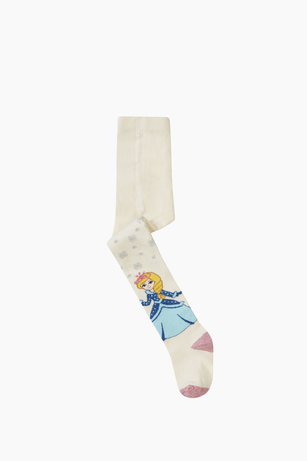 Prenses Desenli Külotlu Çocuk Çorabı