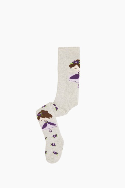 Bross - Prenses Kız Desenli Havlu Bebek Külotlu Çorap