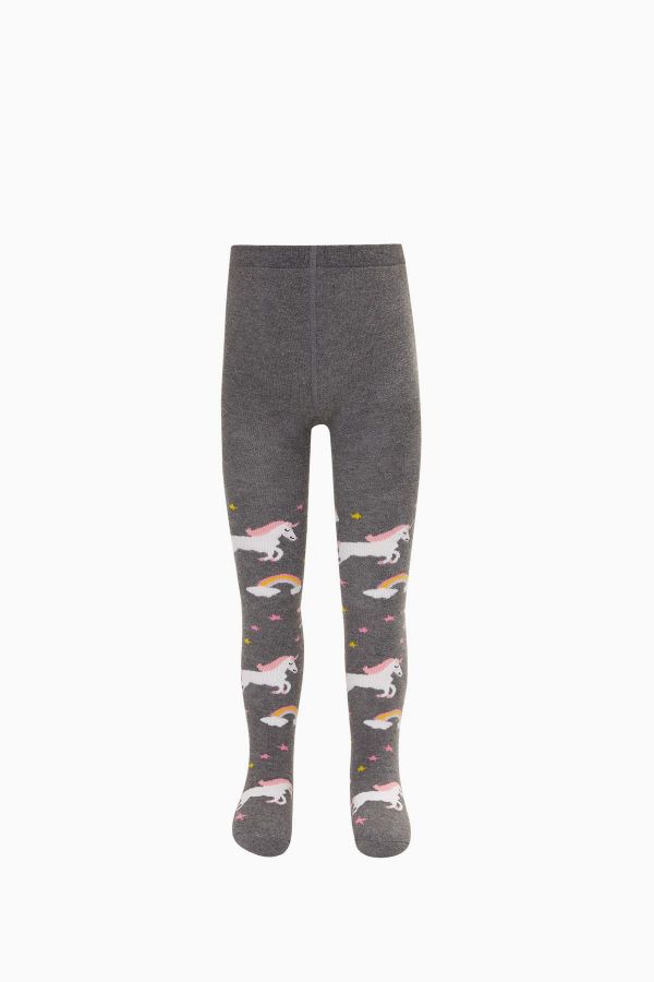 Bross Renkli Unıcorn Desenli Havlu Külotlu Çorap