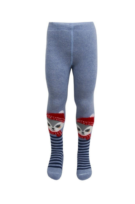 BROSS - Saçaklı Kedi Mavi Bebek Havlu Külotlu Çorap