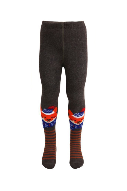 BROSS - Saçaklı Tilki Siyah Bebek Havlu Külotlu Çorap