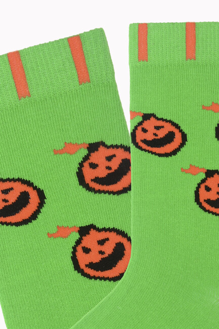Bross Şemsiyeli Hayalet Desenli Halloween Çorabı - Thumbnail