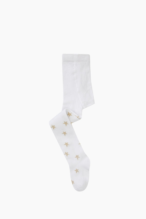 Simli Yıldız Desenli Külotlu Çocuk Çorabı