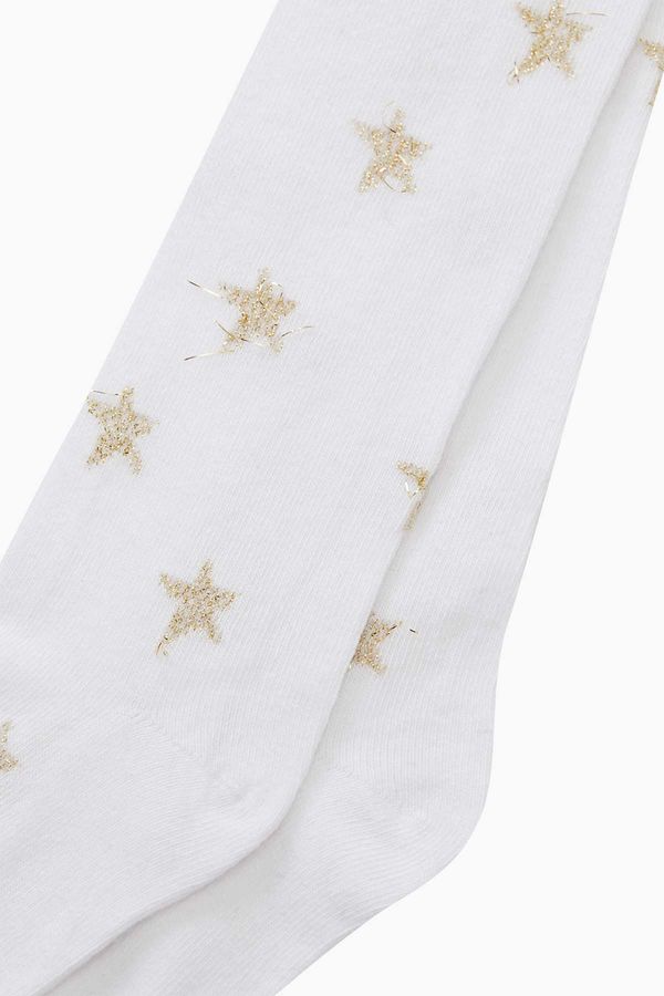 Simli Yıldız Desenli Külotlu Çocuk Çorabı