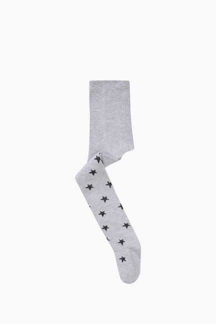 Bross - Simli Yıldız Desenli Külotlu Çocuk Çorabı