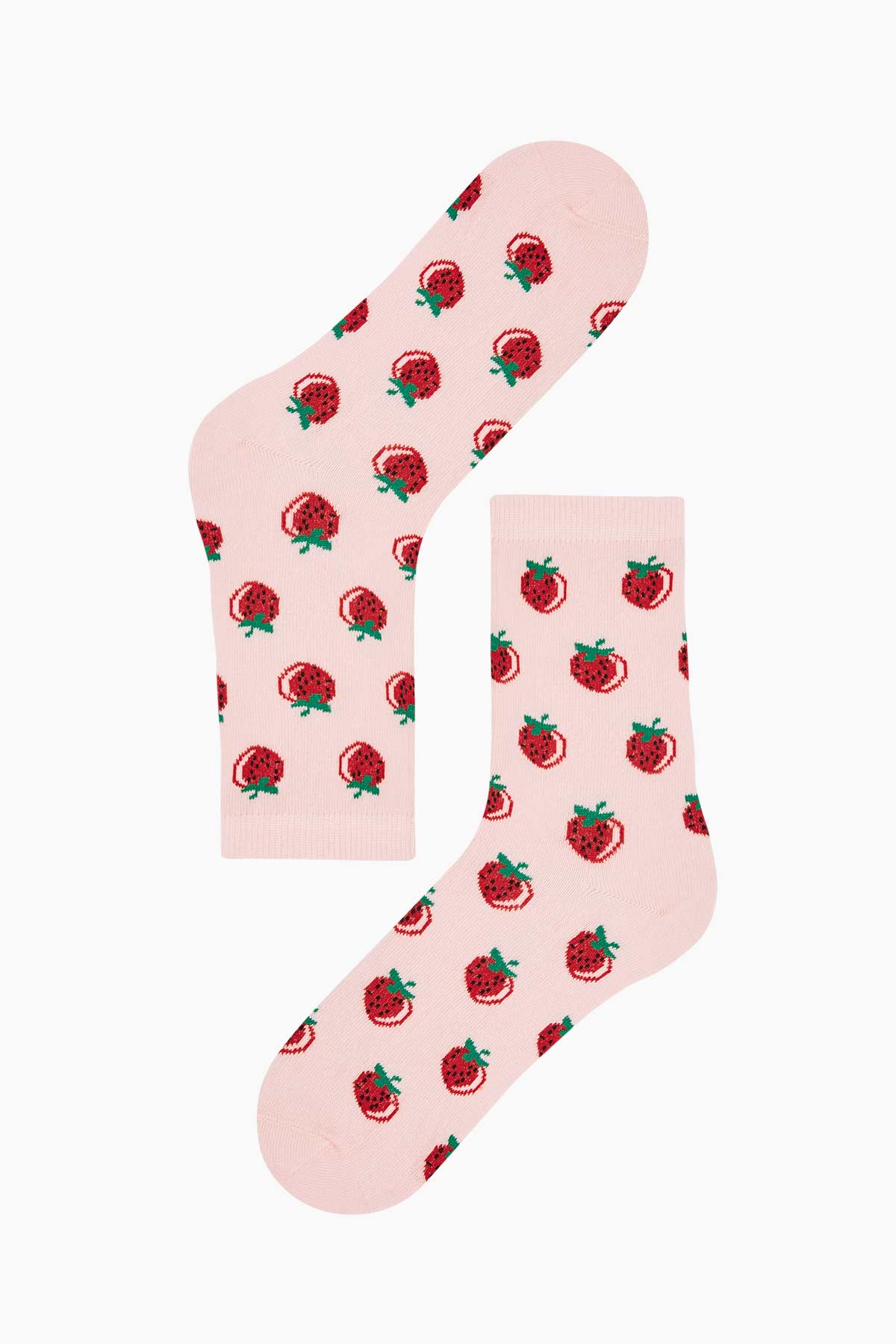 Strawyberry Pattern Ladies Socks - Thumbnail