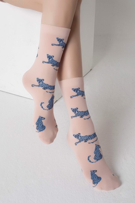 Tiger Pattern Ladies Socks - Thumbnail