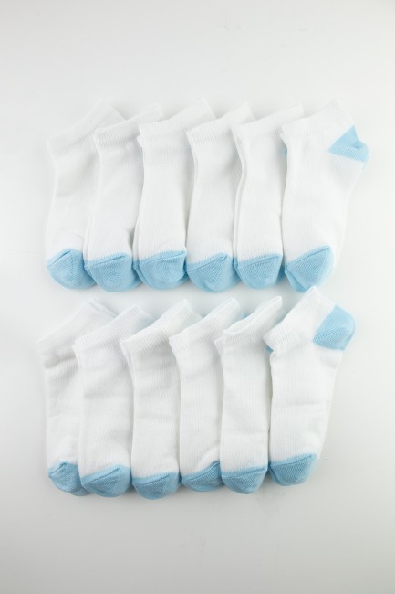 Tülip Çocuk Pamuklu 12li Renkli Patik Çorap - Thumbnail