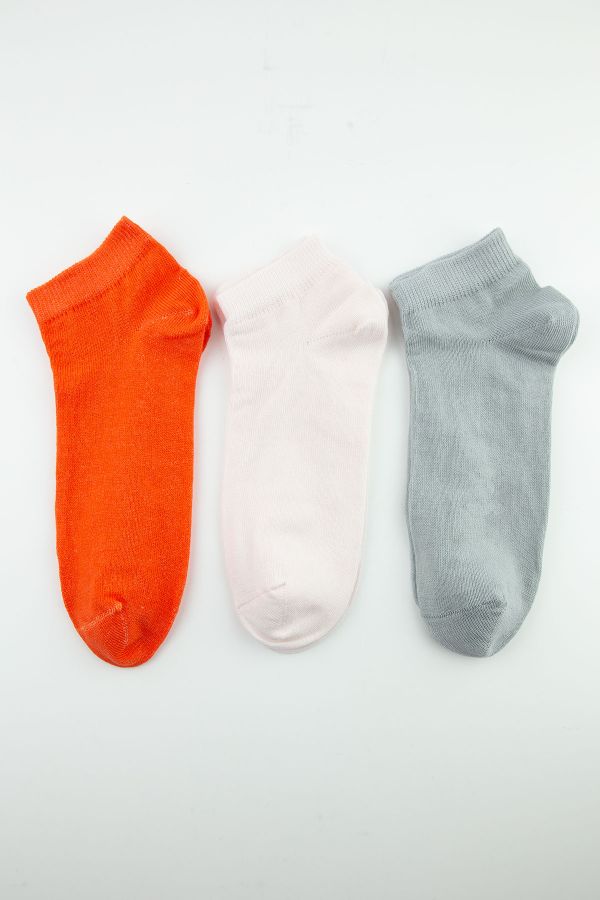 Tülip Kadın Pamuklu 12li Renkli Patik Çorap