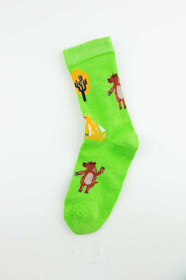 Tülip Çocuk Pamuklu 6lı Karışık Desen Soket Çorap