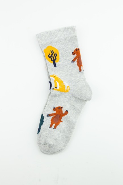 Tülip Çocuk Pamuklu 6lı Karışık Desen Soket Çorap - Thumbnail