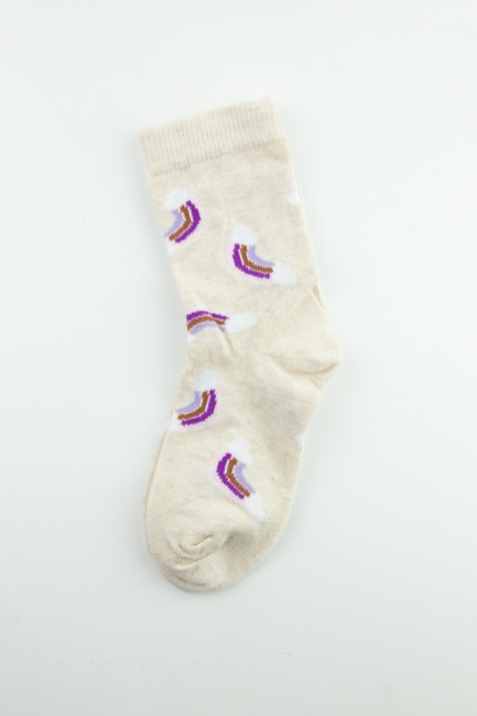 Tülip Çocuk Pamuklu 6lı Karışık Desen Soket Çorap - Thumbnail