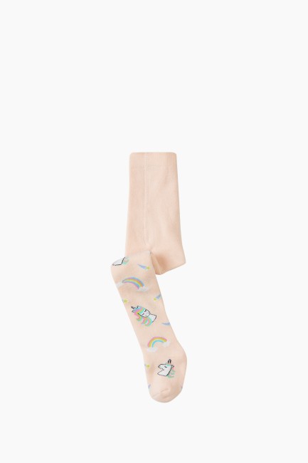 Bross - Bross Unicorn Desenli Havlu Külotlu Bebek Çorabı