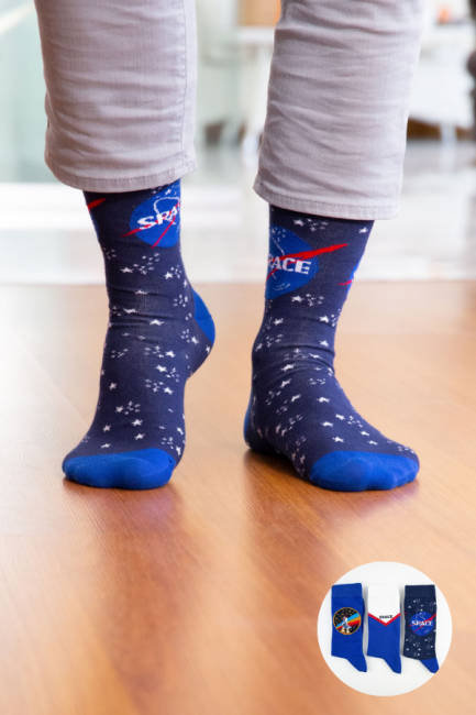 BROSS - Bross 3lü Uzay Temalı Garson Erkek Soket Çorap